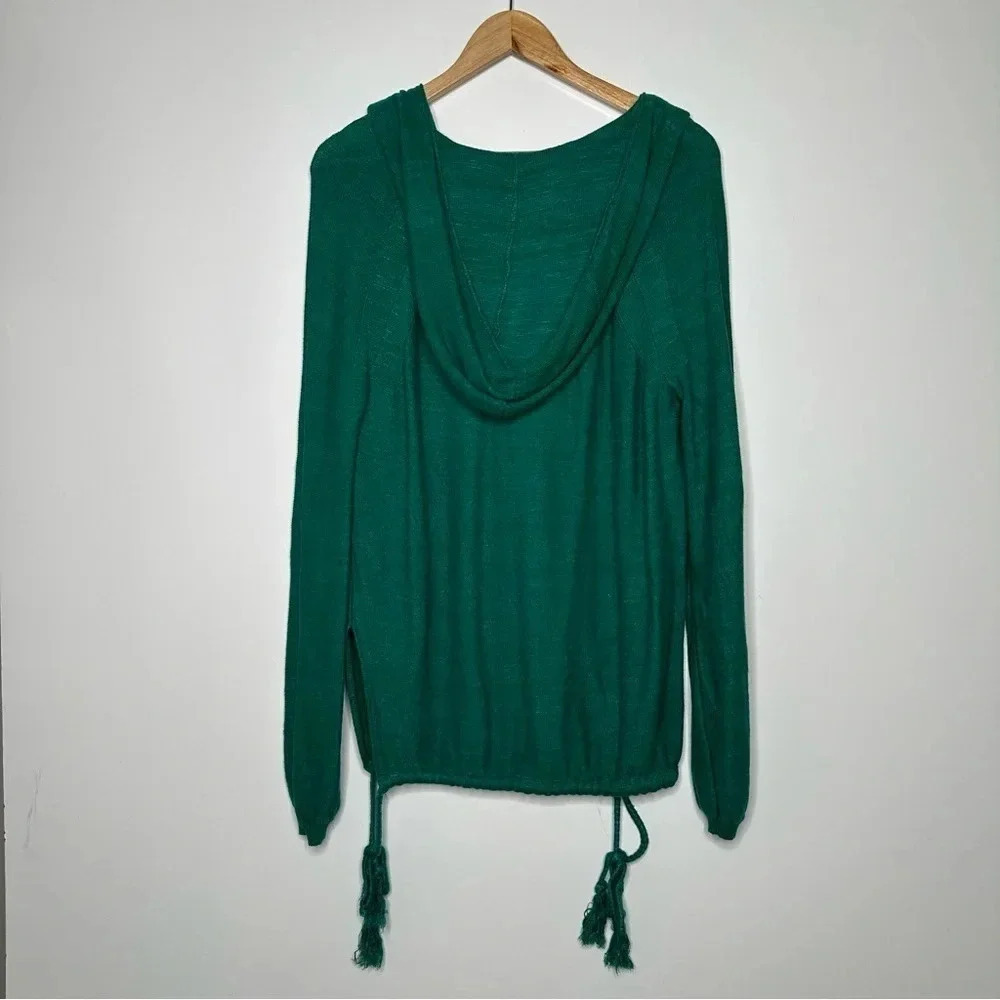 Free People Teal Optimistic Linen Blend Hoodie Size XS - Picture 9 of 11